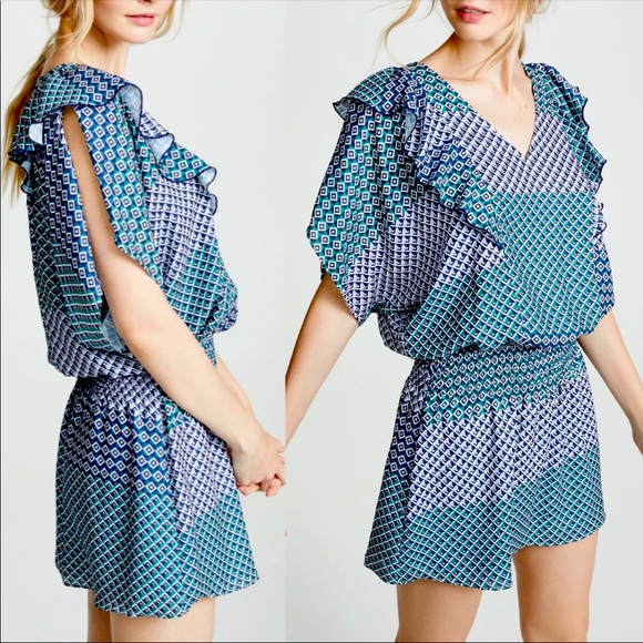 New PARKER Luisa Geometric-print Dress - Picture 1 of 16